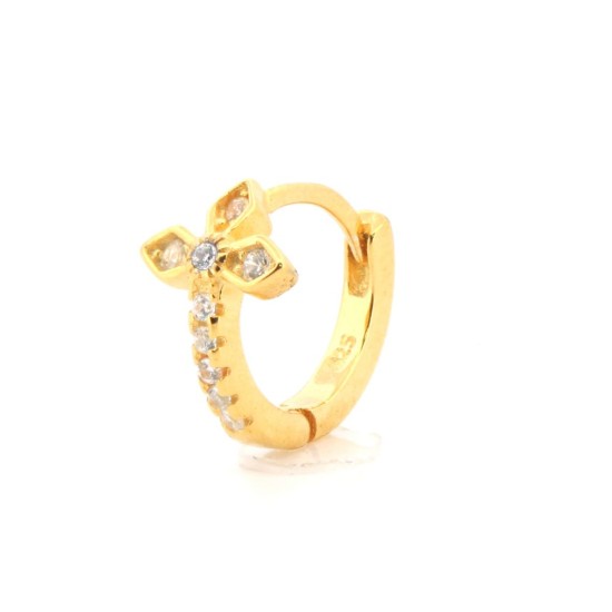 925 Silver 14ct Gold Plated CZ Set Earrings