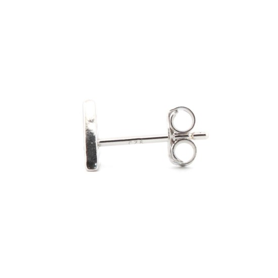 925 Silver Rhodium Plated CZ Set Triangle Stud Earrings