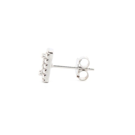 925 Silver Rhodium Plated CZ Set Stud Earrings