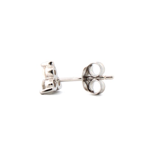 925 Silver Rhodium Plated CZ Set Stud Earrings