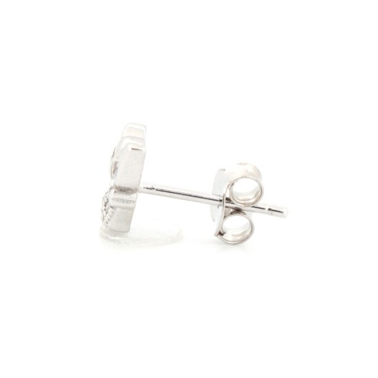 925 Silver Rhodium Plated CZ Set Stud Earrings