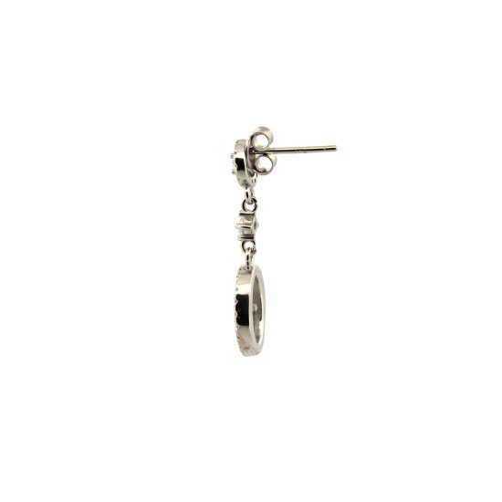 925 Silver Rhodium Plated CZ Set Stud Earrings