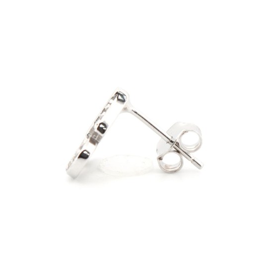 925 Silver Rhodium Plated CZ Set Stud Earrings