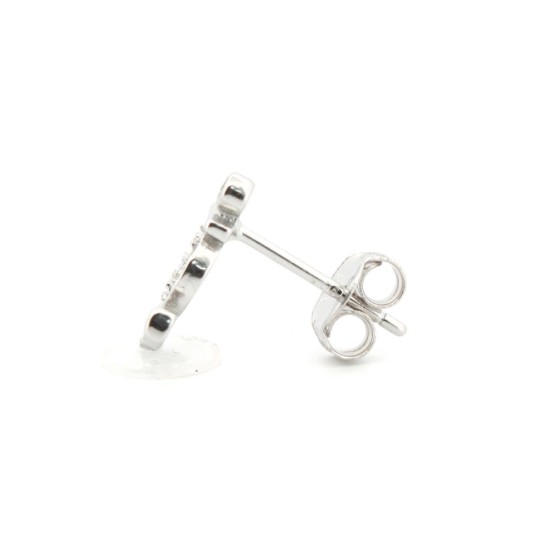 925 Silver Rhodium Plated CZ Set Stud Earrings