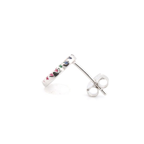 925 Silver Rhodium Plated CZ Set Stud Earrings