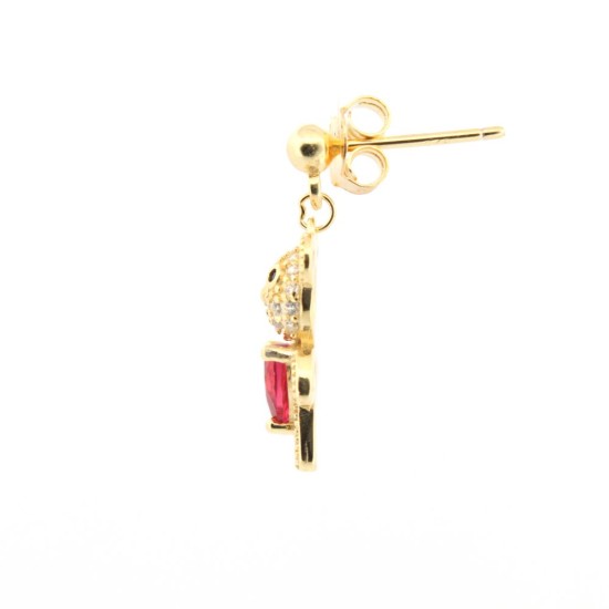 925 Silver 14ct Gold Plated CZ Set Stud Earrings