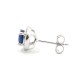 925 Silver Rhodium Halo Stud Earrings Sapphire Centre CZ