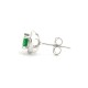 925 Silver Rhodium Halo Stud Earrings Emerald Centre CZ