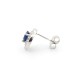 925 Silver Rhodium Halo Stud Earrings Sapphire Centre CZ