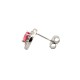 925 Silver Rhodium Halo Stud Earrings Ruby Centre CZ