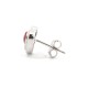 925 Silver Rhodium Heart Shape Stud Earrings Ruby Centre CZ