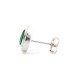 925 Silver Rhodium Pear Shape Stud Earrings Emerald Centre CZ