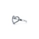 925 Silver Rhodium CZ Set Heart Ring