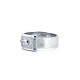 925 Silver Rhodium CZ Set Buckle Ring