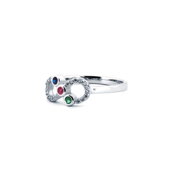 925 Silver Rhodium CZ Set Infinity Ring