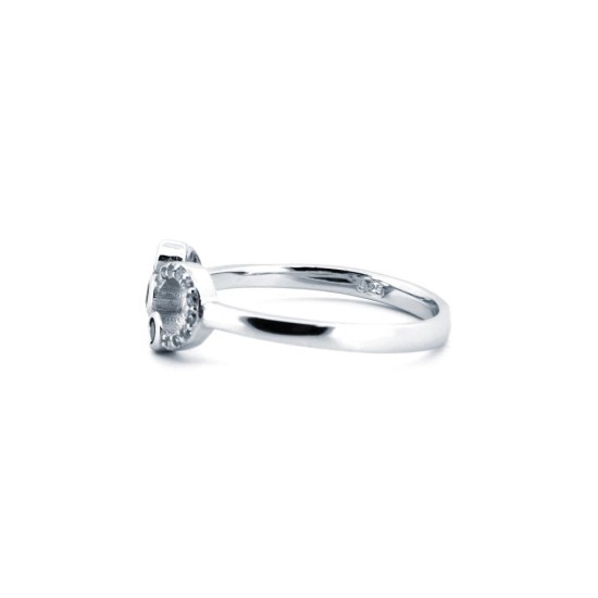 925 Silver Rhodium CZ Set Infinity Ring