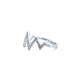925 Silver Rhodium CZ Set Zig Zag Ring