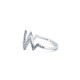 925 Silver Rhodium CZ Set Zig Zag Ring