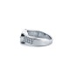 925 Silver Rhodium CZ Set Buckle Ring