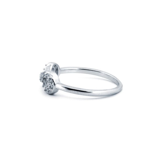 925 Silver Rhodium CZ Set Infiniti Ring