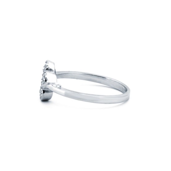 925 Silver Rhodium CZ Set Dress Ring
