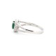 925 Silver Rhodium CZ Set Round Cluster Emerald Green Centre