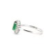 925 Silver Rhodium CZ Set Oval Cluster Emerald Green Centre