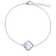 ABB224-GP | 925 Silver 14ct Gold Plated MOP Clover Bracelet