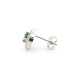 925 Silver Rhodium Halo Stud Earrings Emerald Centre CZ