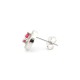 925 Silver Rhodium Halo Stud Earrings Ruby Centre CZ