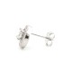 925 Silver Rhodium Halo CZ Stud Earrings White