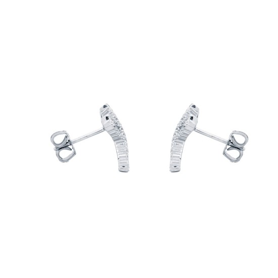 925 Silver Rhodium Plated Multo Col CZ Set Kisses Stud Earrings