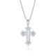 925 Silver Rhodium Plated CZ Set Cross