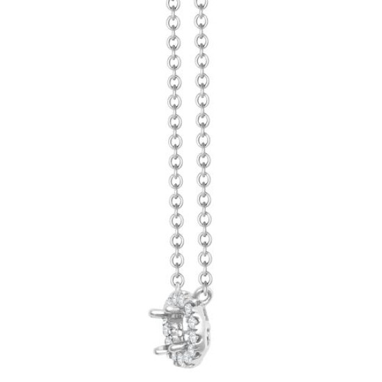 Lab 18ct White Gold 0.08ct Diamond Halo Pendant with 16"-18" Chain Extender set with a 0.25ct G SI1 Diamond