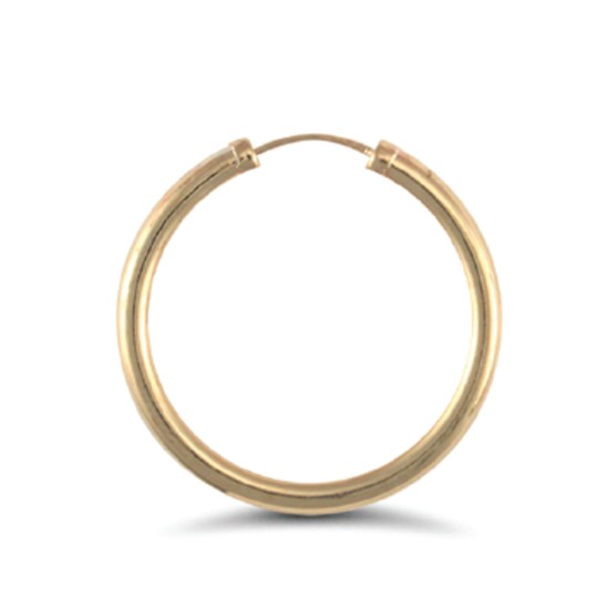 9ct yellow gold plain polished Hoop Earrings