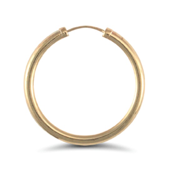 9ct yellow gold plain polished Hoop Earrings