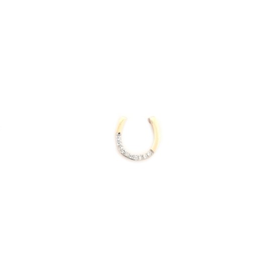 9ct Yellow Gold 0.05ct Diamond Horseshoe Earrings