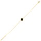 925 Silver 14ct Gold Plated Onyx  Clover Bracelet