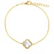 925 Silver 14ct Gold Plated MOP Clover Bracelet