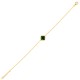 925 Silver 14ct Gold Plated Single Green Malachite Clover Bracelet