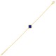 925 Silver 14ct Gold Plated Single Blue Agate Clover Bracelet