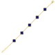 925 Silver 14ct Gold Plated Blue Agate Clover Bracelet