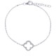 925 Silver Rhodium Plated CZ Set Clover Bracelet