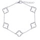 925 Silver Rhodium Plated CZ Set Clover Bracelet