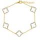 925 Silver 14ct GoldPlated CZ Set Clover Bracelet