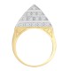 925 Silver Gold Plated CZ Set Pyramid Ring