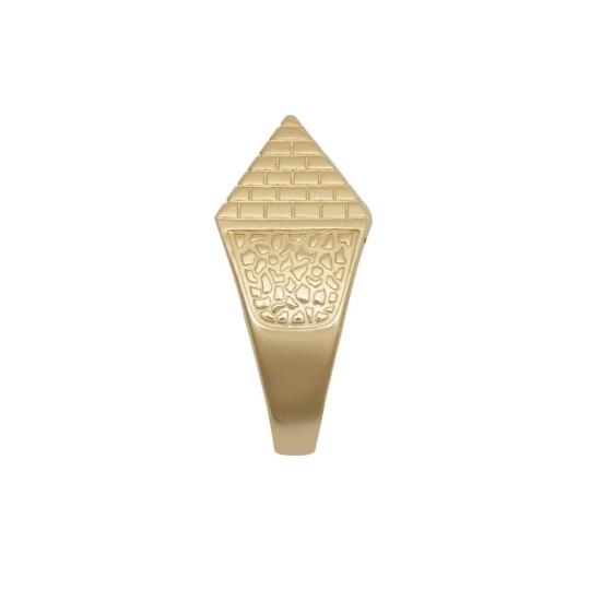 925 Silver Gold Plated Pyramid Ring 15.3mm