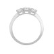 9ct White 0.75ct Natural Diamond Claw Set Trilogy Ring
