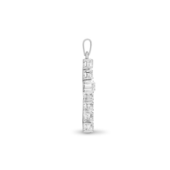 9ct White Gold Natural Diamond Cross