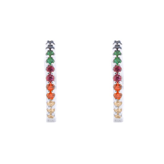 925 Silver Rhodium Plated CZ Set Earrings